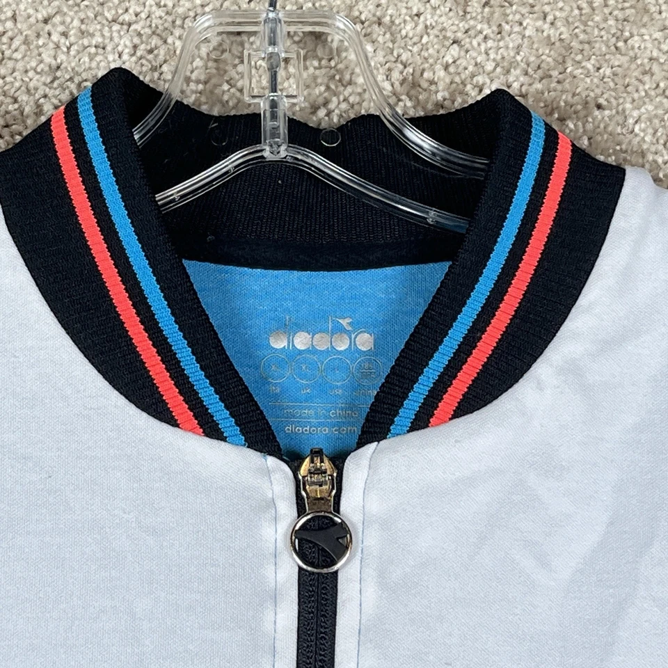 Chaqueta deportiva vintage Diadora para hombre XL azul blanco rosa cremallera completa chándal top Foto 3 de 4