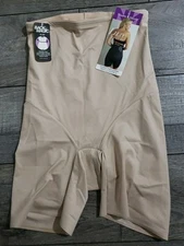 Naomi & Nicole Women Back Magic Firm Control Hi Waist Thigh Slimmer Shorts Sz M