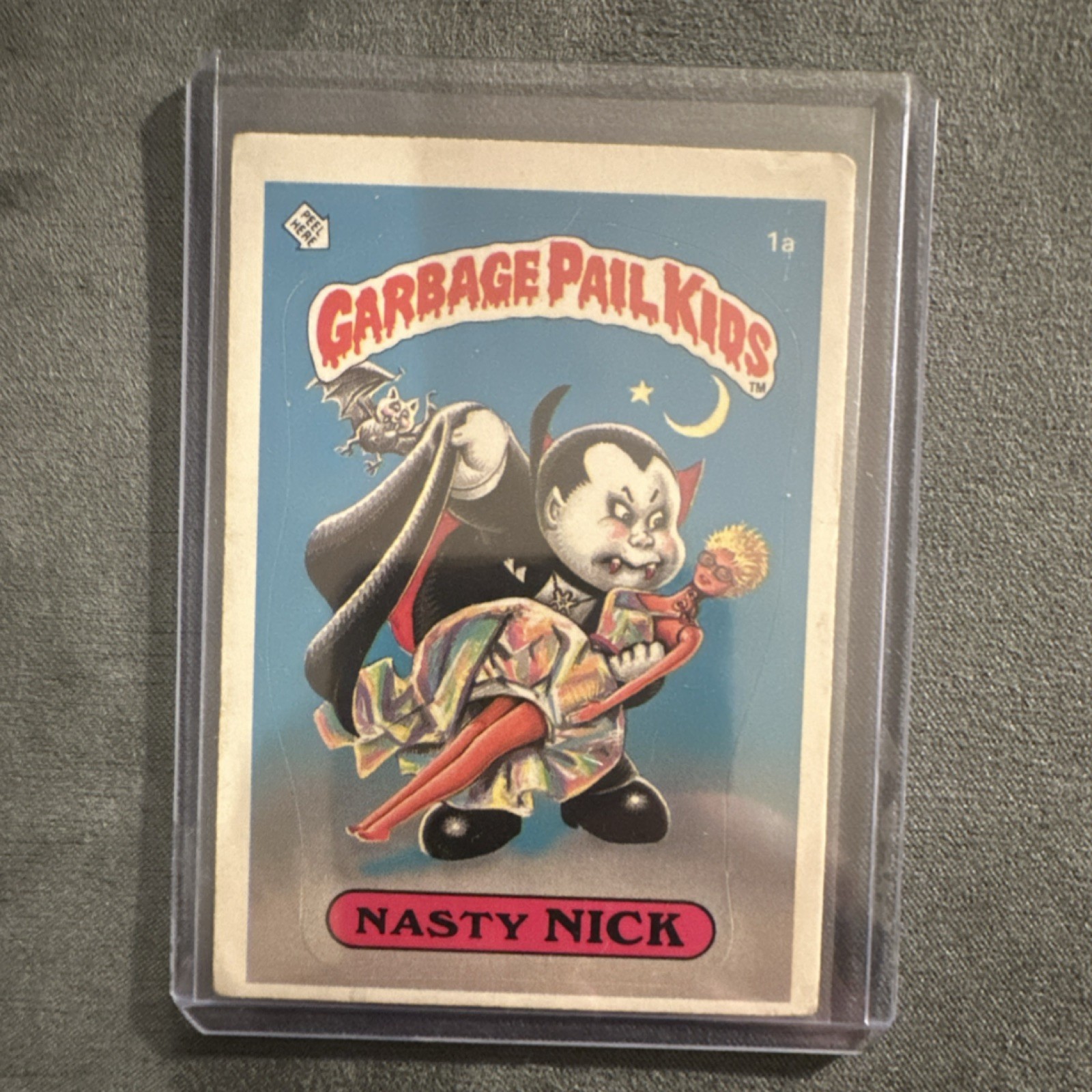 Garbage Pail Kids Topps Nasty Nick 1a Series 1 Sticker Card 1985 Original