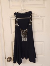 Marciano Guess Black Beaded Tank Dress Size XS Womens Midi #S881