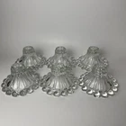 Anchor Hocking Berwick Boopie Clear Glass Candle Holders Set Of 6 Vintage 1950s