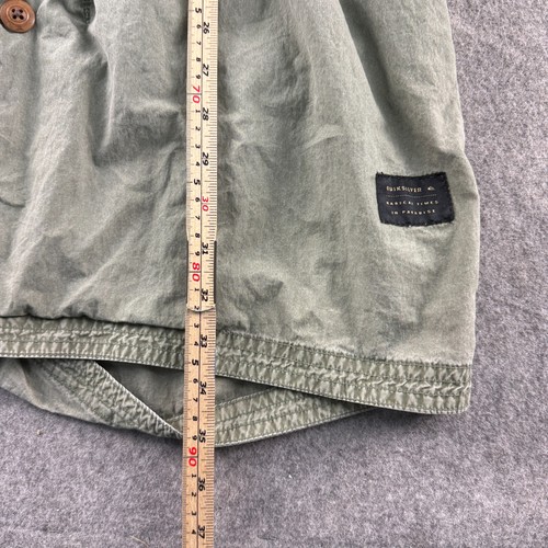 Quiksilver Parka Jacket Mens Large Green Sherpa Lined Fishtail Hood Bremer Land - Picture 4 of 14