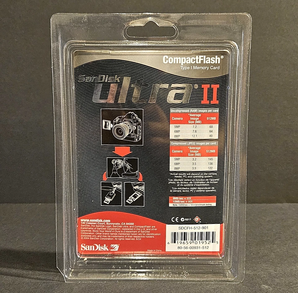 SanDisk Ultra II 512MB 60x - CompactFlash I Card - SDCFH-512-A10 - Image 2 of 2
