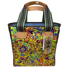 Consuela Limon Classic Tote Colorful Art to Wear Maximalist Shopping Satchel
