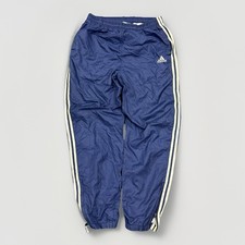 Vintage 90s Adidas 3 Stripe Track Pants Navy Blue Soccer Size Medium VTG