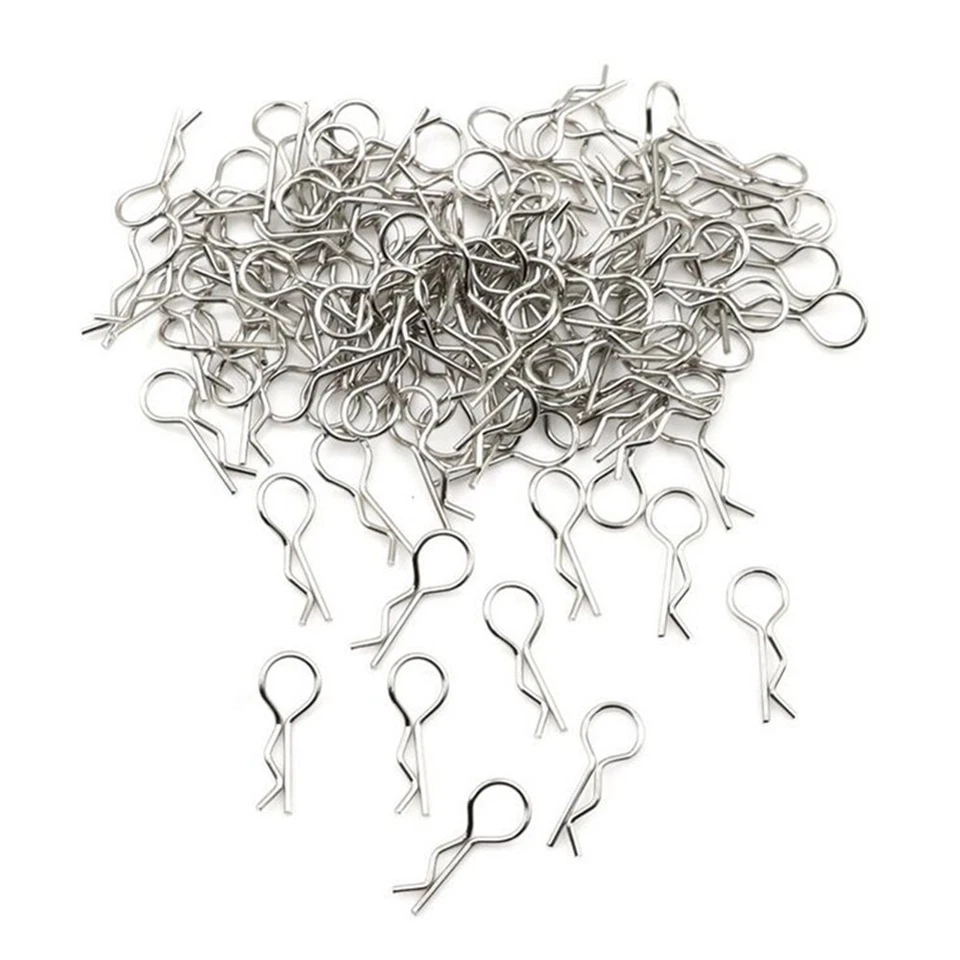 100pc Stainless Steel Pin Shell Body Clips Steel For RC Model Car HPI HSP Parts - Image 3 of 4