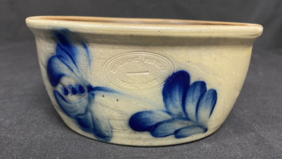 #ad VTG Beaumont Brothers Pottery Salt Glazed Crock Bowl Folk Art Pottery 1986 $17.00