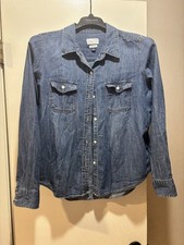 Pre owned Universal Thread Shirt Womens L Blue Denim Long Sleeve Button Up