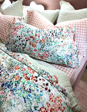 NWT Anthropologie Nesting With Grace KING Duvet Cover Floral Sateen Cotton
