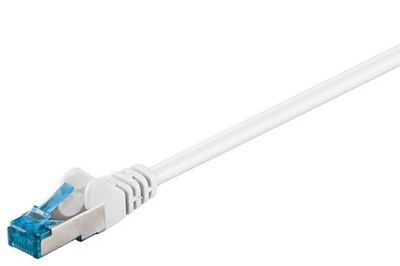 5x Goobay 94160 CAT 6A Patchkabel, S/FTP (PiMF), weiß, 20 m - Kupferleiter (CU),