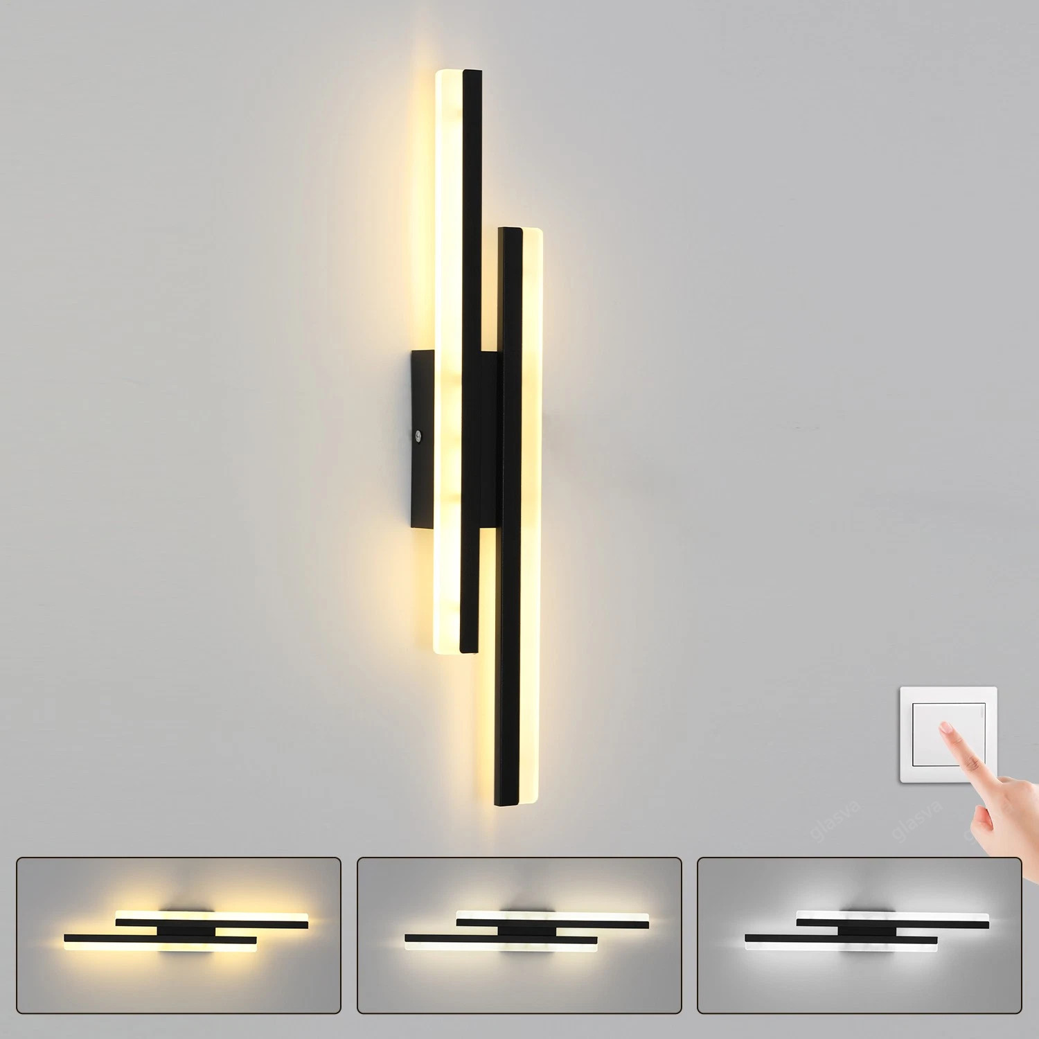Moderne LED Wandleuchte mit Schalter Innen Wandlampe LED Wandbeleuchtung DHL