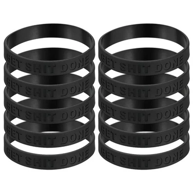 10Pcs Motivationsarmbänder für Style 2 & Schwarz - Bild 1 von 4