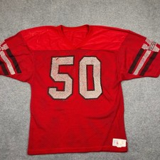 Russell Athletic Jersey Mens L Red Miners 50 Football Mesh Vintage USA Made