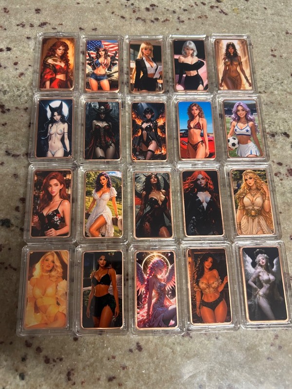 LOT OF 20 X 1 OUNCE COPPER BARS  NAUGHTY/NICE ANIME SEXY LADIES