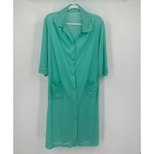 Henson Kickernick Womens Vintage Mod Robe Size L Housecoat Mid Century Green