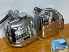 NORTON Featherbed Atlas Dominator 650SS Chrome Oil Tank, Battery Box, Mount Set