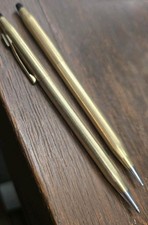 Vintage Xerox Cross Pen And Pencil Set 10k With Extra Erasers Lead Ball Point