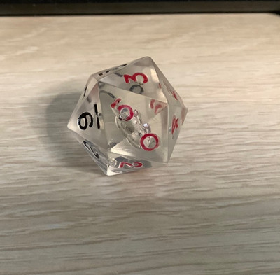 1980's RPG AD&D Gaming Dice - VINTAGE GAMESCIENCE D20 0-9 TWICE CLEAR GEM