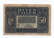 HUNGARY 50 FILLER 1920 PICK 44 LOOK SCANS