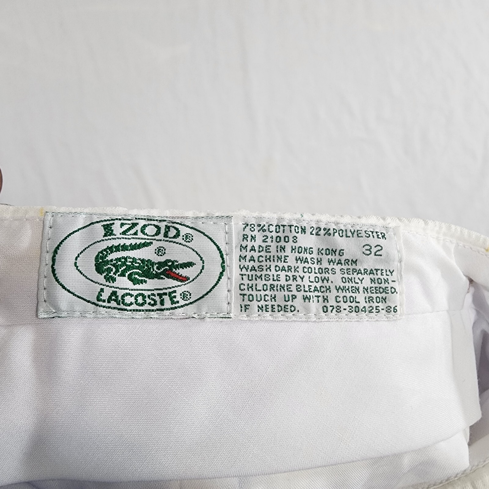 Vintage Lacoste x Izod Dress Pants Adult 32x Whit… - image 9