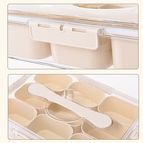 Spice Storage Box - 9 Compartments, Divided Tray with Lid, Food Grade - Picture 20 of 21