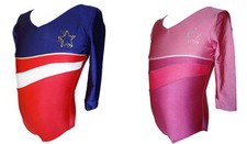 TALENT TALE  GIRLS DANCE/ GYMNASTIC 3/4 Sleeve Leotard with Rhinestone