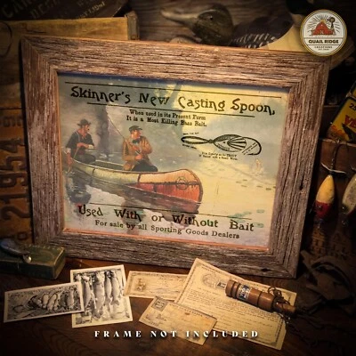 Vintage Trout Fishing Lure Advertising Art Print Bass Fishing Artwork Decor Gift
