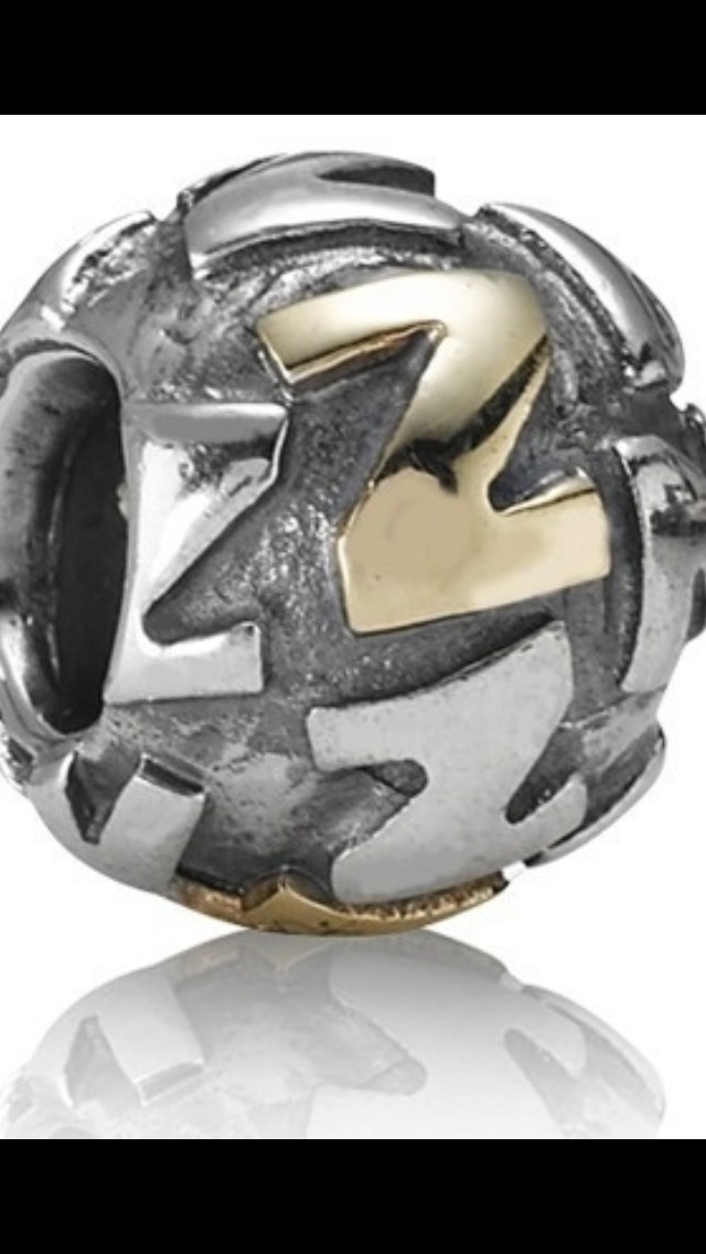 True Authentic Retired PANDORA Twotone INITIAL Z Bead CHARM