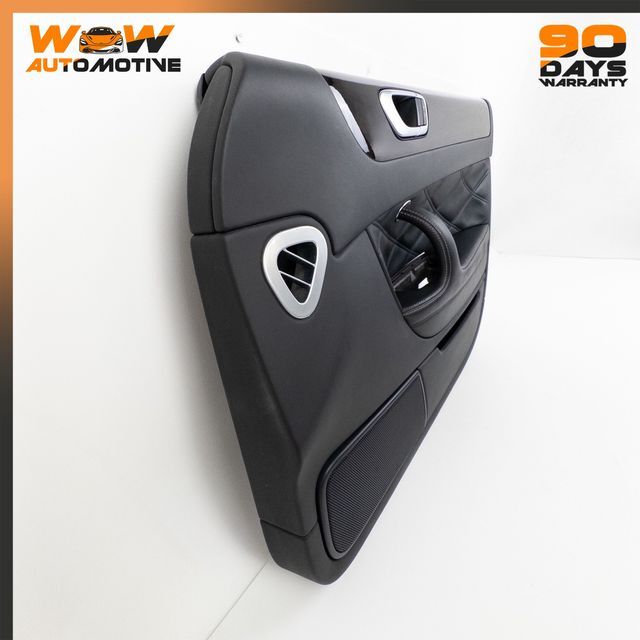 06-13 BENTLEY CONTINENTAL FLYING SPUR FRONT RIGHT DOOR PANEL BLACK LEATHER OEM