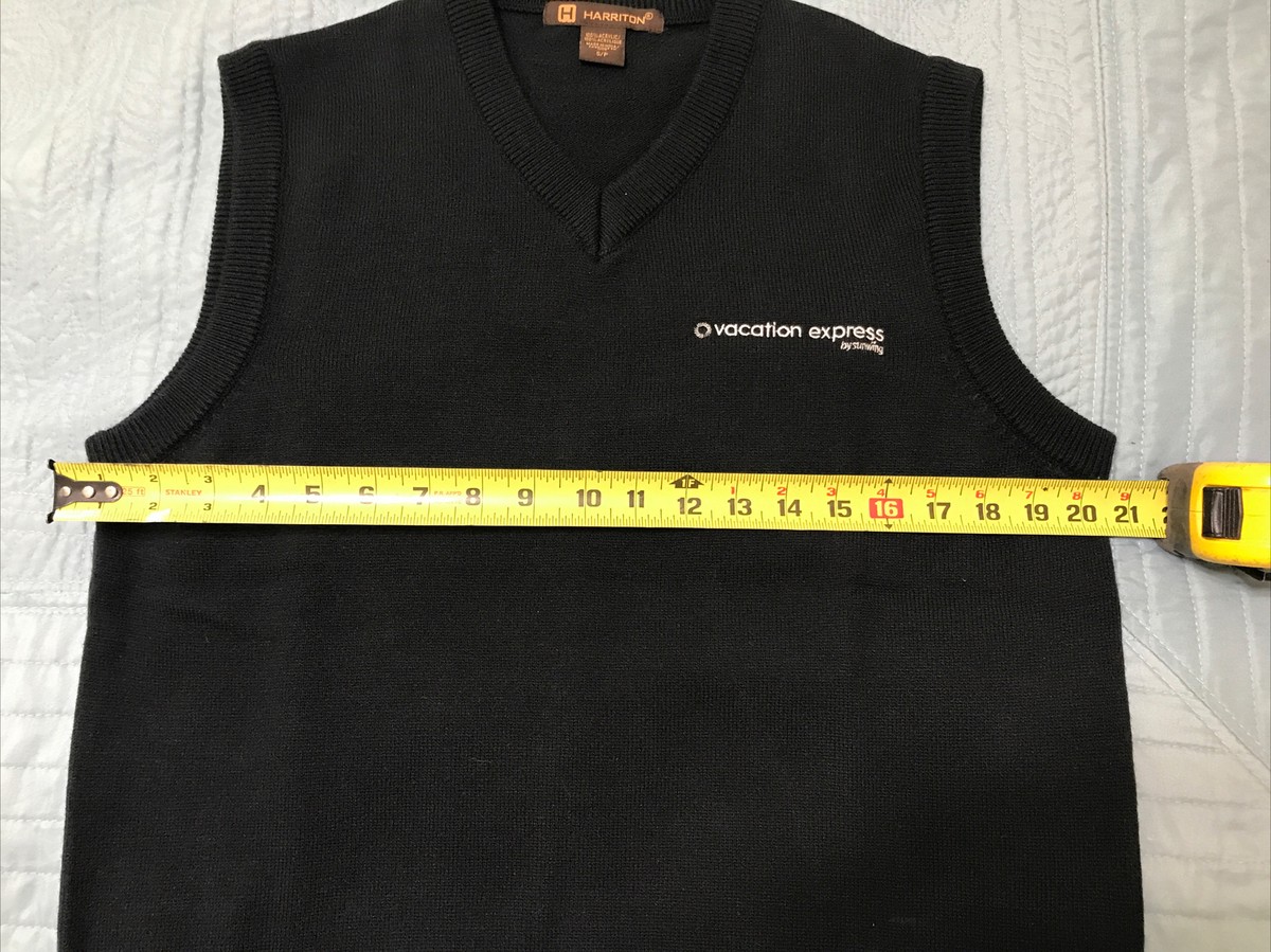 Harriton Pullover Vest Dark Blue Mens Small V Neck | eBay