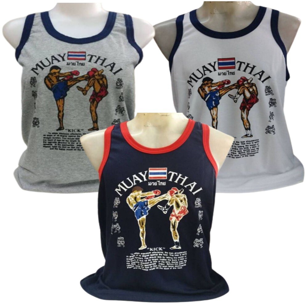 Tank Top Singlet MMA Muay Thai Mixed Martial Arts Vest Gym Cotton Men Women 1 Pc-image
