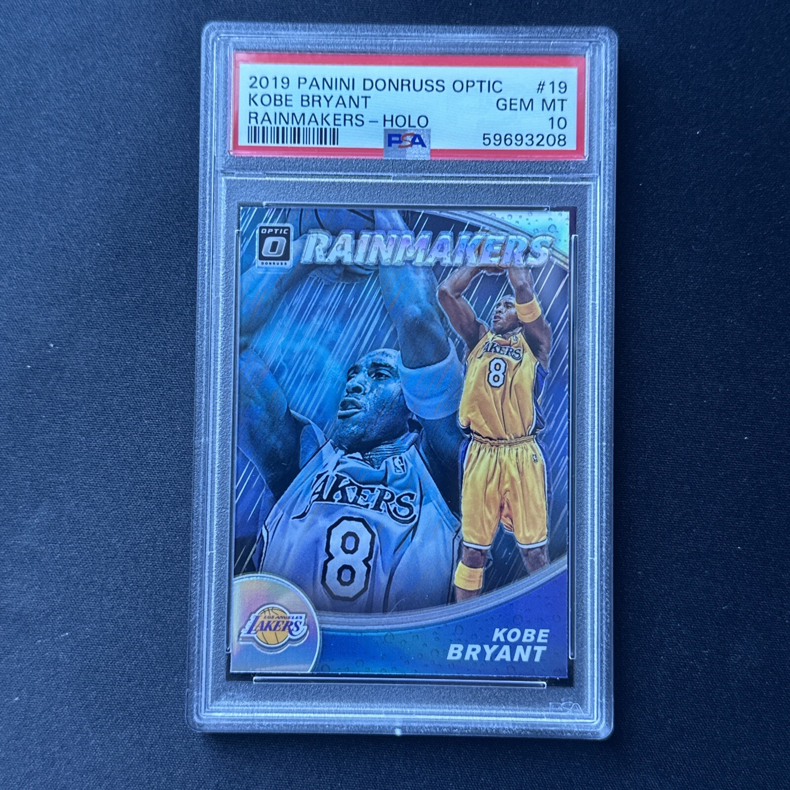 2019 Panini Donruss Optic Kobe Bryant #19 Rainmakers Holo PSA 10 Gem Mint Lakers