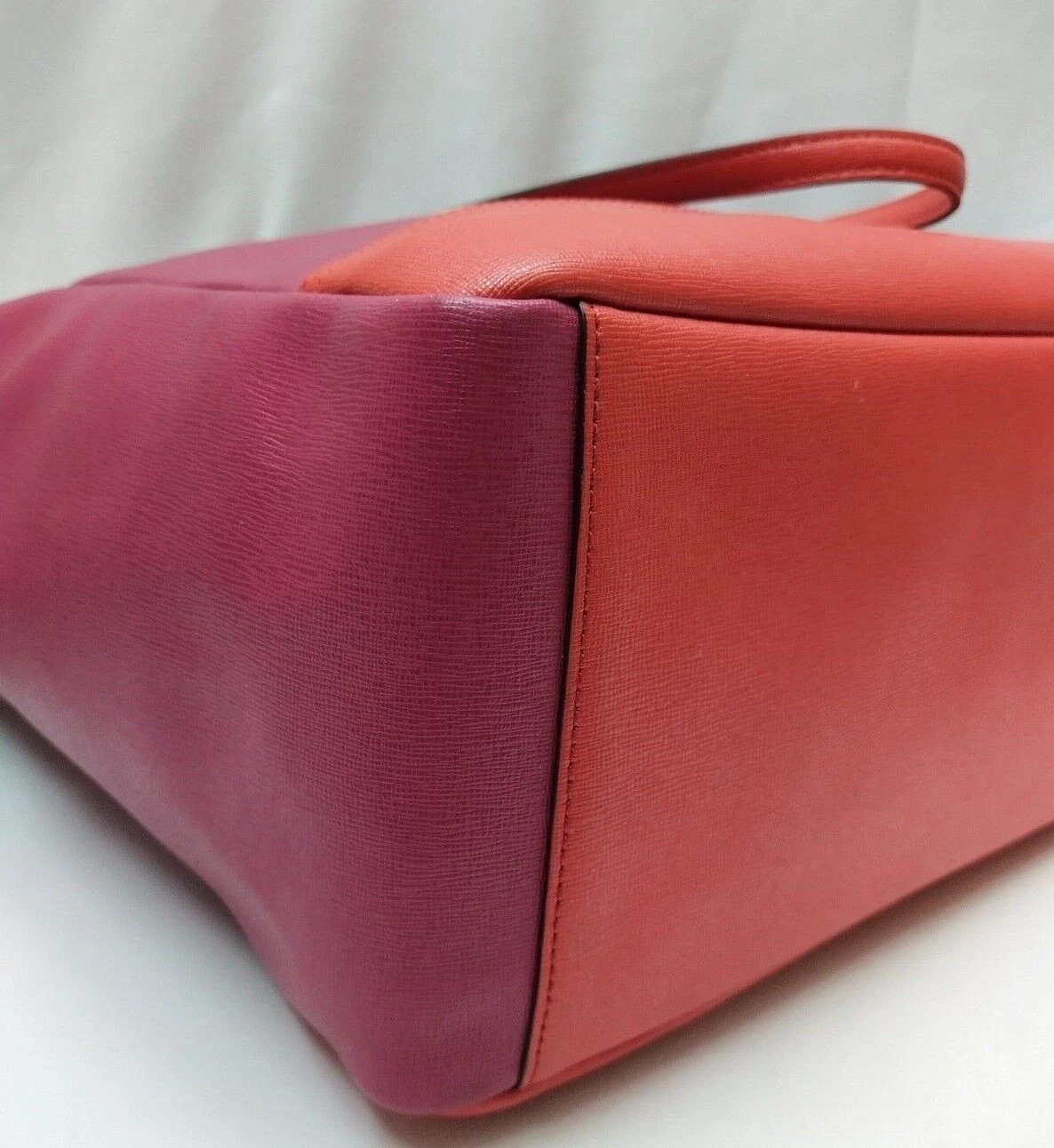 Borsa a tracolla Coach City Tote Colorblock Rosso Magenta Pelle Cerniera Tote