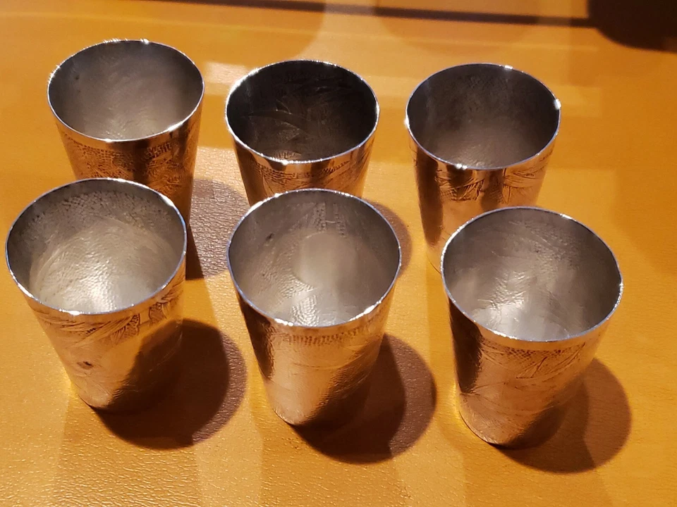 Antique Signed Chinese Sterling Silver JADEGREEN Cup 2.5" Bamboo Design — 第 4/4 张图片