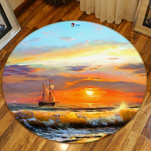 3D Sea Sunset 107 Michael Tienhaara Rug Non Slip Rug Mat
