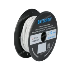 10 Gauge Flexible Silicone Wire White 25 ft 600V 200 deg C Tinned Copper Wire