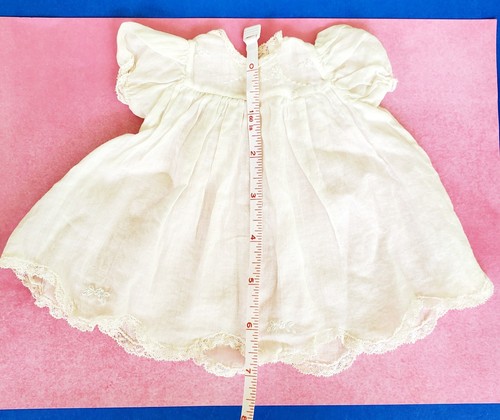 Vintage Doll Dress White with Embroidery- Read Description-A2 - Picture 6 of 8