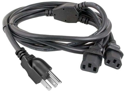 Cable divisor de alimentación de CA de 6 pies NEMA 5-15P a 2 de IEC320 C13 para PDU UPS Max 13A - Imagen 2 de 5