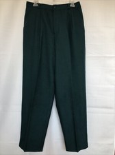 Vintage Women's Pants DIANE RICHARD Dress Business Green Pleated 26"Inseam SZ14