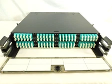 FCE2U Opticom Rack Mount Enclosure with 8 FCXO-24-10Y Fiber Cassettes 50/125 OM3