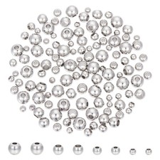 1box 400pcs 4 Sizes 3mm/4mm/5mm/6mm Round Spacer Beads 304 Stainless Steel Loose