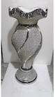 MIRRORED FLOOR VASE WHITE SILVER MOSAIC FLOOR STANDING BLING LARGE 60cms