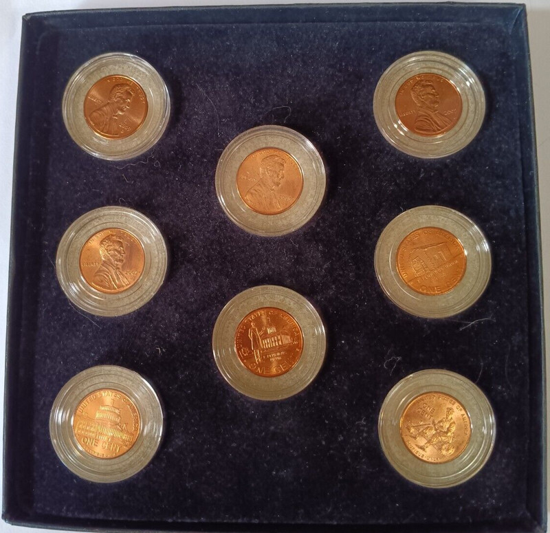 US Coins Complete Set of 2009 Lincoln Pennies P & D in Hard Plastic Holders UNC
