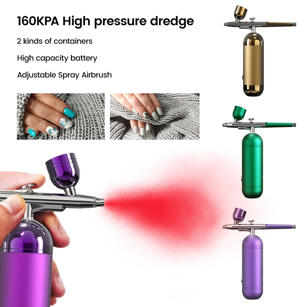 Mini Airbrush Kit, Handheld Cake Airbrush with Air Compressor, Rechargeable  Cordless Nail Airbrush Makeup Kit for Makeup, Cake Decor,Model Coloring,Nail  Art,Tattoo,Oxygen Facial Sprayer