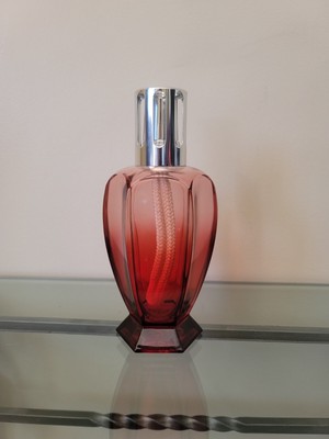 LAMPE BERGER PARIS RUBY RED/OMBRE GLASS MADE IN FRANCE METAL CROWN