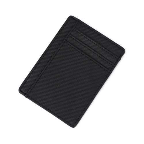 Mens Credit Card Drive Licens Holder Carbon Fiber RFID Blocking Slim Wallet AU O - Picture 3 of 10