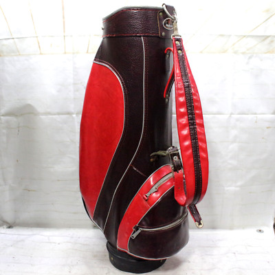 Vintage MacGregor Golf Cart Bag 14-Way Slotted Divider Brown Red Retro USA