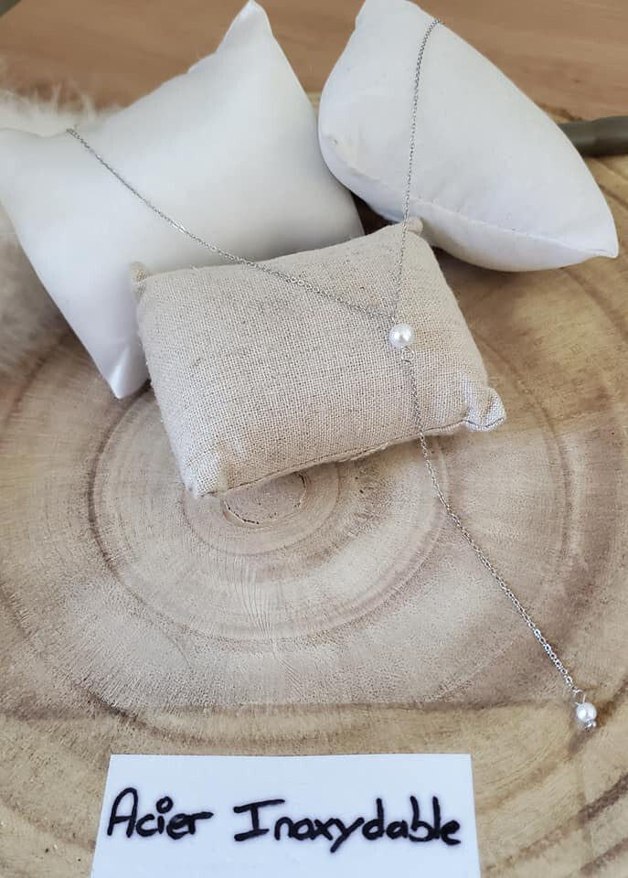 Collier de mariage fait à partir du bouquet en acier inoxydable : par