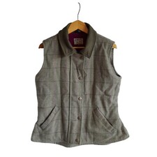 Hoggs Of Fife Waistcoat Womens Uk14 Tweed Fieldpro Zip Pockets Moleskin Collar