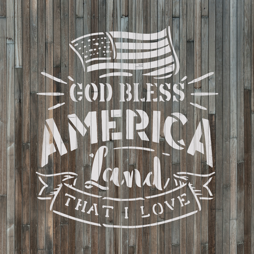 God Bless America Stencil - Stencil in Mylar durevoli e riutilizzabili - Foto 4 di 5